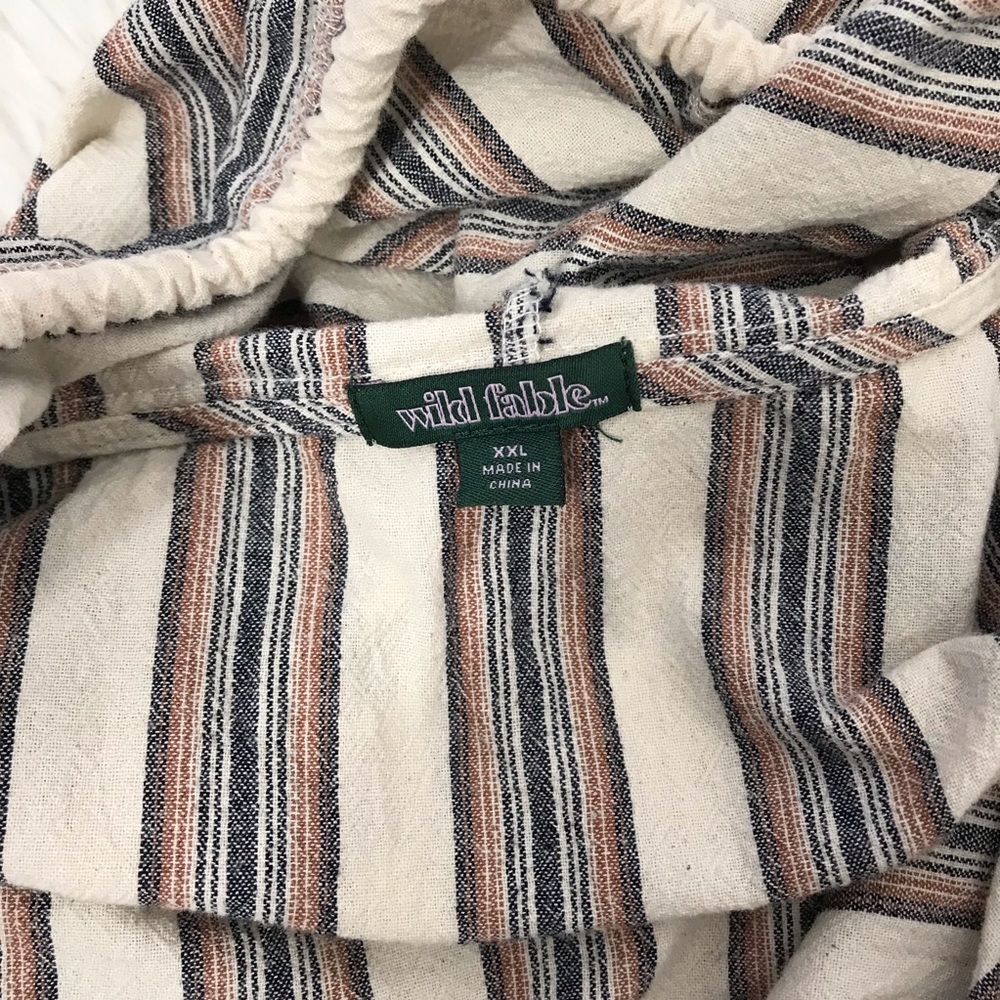 Wild Fable Cap Sleeve Hooded Stripes Poncho - Picture 6 of 6